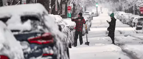 Winter storm in April